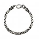 7" 6mm Braid Bali 925 Sterling Silver Chain Link Bracelet Men's Black Oxidized