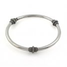 7" 3mm Bali 925 Sterling Silver Bangle Bracelet Women's Black Oxidized