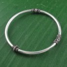 3mm Wire Curl S 925 Sterling Silver Bangle Bali Bracelet Black Oxidized