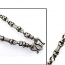 4mm Cylinder Ring Black Oxidized Sterling Silver Chain Necklace Men's