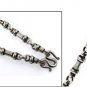 4mm Cylinder Ring Black Oxidized Sterling Silver Chain Necklace Men's