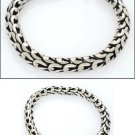 Dragon Scale 6mm Men's 925 Sterling Silver Link Chain Bracelet Black Oxidized