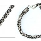 BALI 5MM Byzantine 925 Sterling Silver Chain Men's Bracelet Black Oxidized