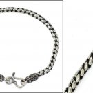 3mm Spiral Rope Men's 925 Sterling Silver Bracelet Black Oxidized Link Chain