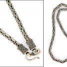 5mm Sterling Silver Byzantine Bali Men's Chain Necklace Black Oxidized Handmade