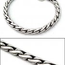 4mm Bali Rope Twist Men's 925 Sterling Silver Bracelet Black Oxidized Link Chain