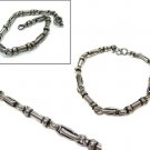 Skeleton Bone Cylinder 4mm 925 Sterling Silver Men's Chain Bracelet