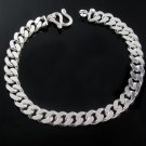 6mm Curb Cuban Sterling Silver Chain Link Men's Bracelet Polish