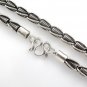 6mm Spiral Corn Link Chain 925 Sterling Silver Necklace Black Oxidized Men's