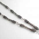 5mm Bali Byzantine 925 Sterling Silver Chain Amulet Necklace Thai Men's 5 Hoops
