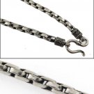 5mm Stack Square Bali 925 Sterling Silver Chain Necklace Men's Black Oxidized