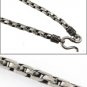 5mm Stack Square Bali 925 Sterling Silver Chain Necklace Men's Black Oxidized