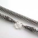 5mm Bali Round Table Chess 925 Sterling Silver Necklace Black Oxidized Men's