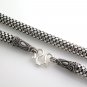 5mm Bali Round Table Chess 925 Sterling Silver Necklace Black Oxidized Men's