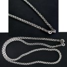 4MM Braid Square 925 Sterling Silver Bali Chain Necklace Men's Black Oxidized