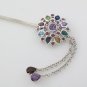 Cluster Teardrop Multicolor Gemstone 925 Sterling Silver Hair Pin Stick