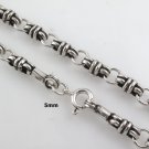 5mm Ribbon Bow Ring Black Oxidized 925 Sterling Silver Chain Necklace