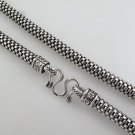 6mm Bali Round Table Chess 925 Sterling Silver Necklace Black Oxidized Men's
