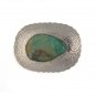 Round Rectangle Natural Turquoise Stone Sterling Silver Belt Buckle Handmade 2.5