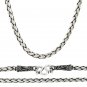 4mm Braid 925 Solid Sterling Silver Bali Chain Necklace Handmade Black Oxidized
