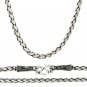 4mm Braid 925 Solid Sterling Silver Bali Chain Necklace Handmade Black Oxidized