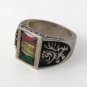 Lion King Warrior Multi Square Color Stone 925 Sterling Silver Men's Ring