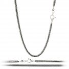 Snake 3mm Bali Braid 925 Solid Sterling Silver Chain Necklace Black Oxidized
