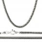 Snake 3mm Bali Braid 925 Solid Sterling Silver Chain Necklace Black Oxidized