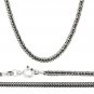 Snake 3mm Bali Braid 925 Solid Sterling Silver Chain Necklace Black Oxidized