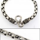 5mm Rectangle Stack Chain Sterling Silver Black Oxidized Men's Bracelet