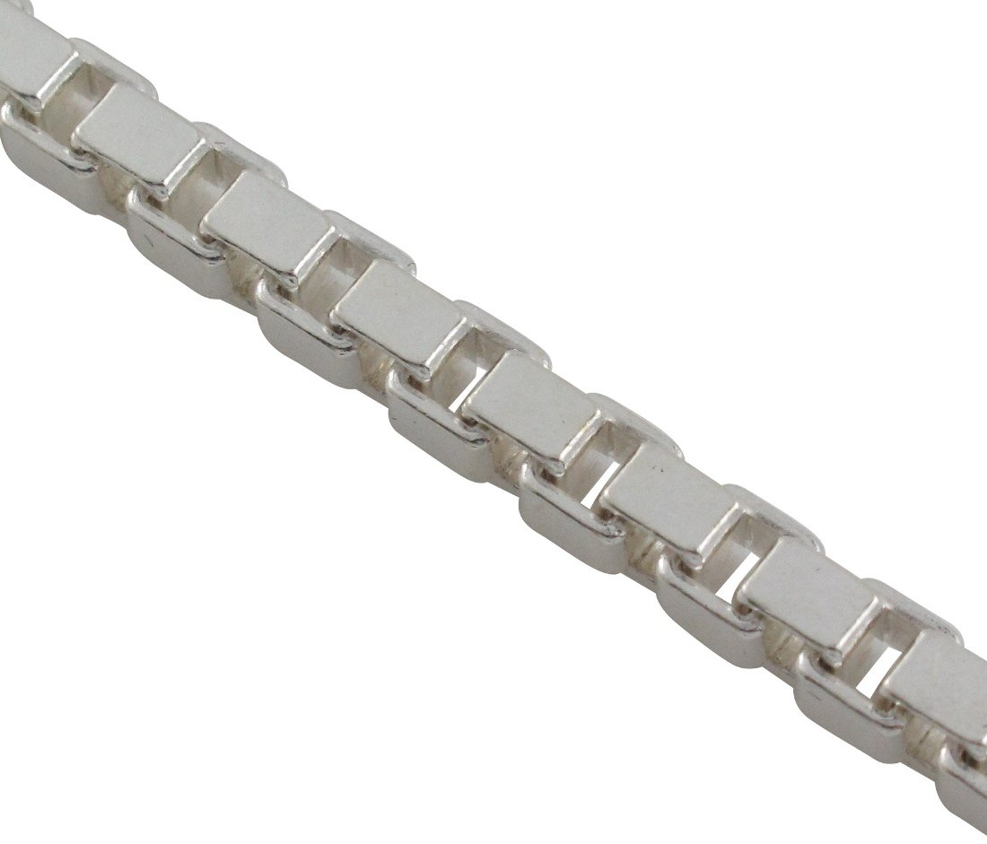 Cube Square Box Venice 4mm 925 Sterling Silver Chain Necklace