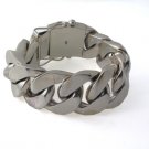30mm Curb Cuban 925 Sterling Silver Chain Link Men's Bracelet Chunky Biker