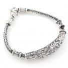 3mm Floral Vintage Handmade Bali Braid 925 Sterling Silver Bracelet