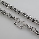 4mm Rolo Circle Ring 925 Sterling Silver Chain Link Men's Necklace