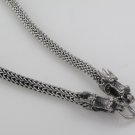 24" Wheat Naga Sterling Silver Dragon 5mm Braid Chain Necklace Black Oxidized