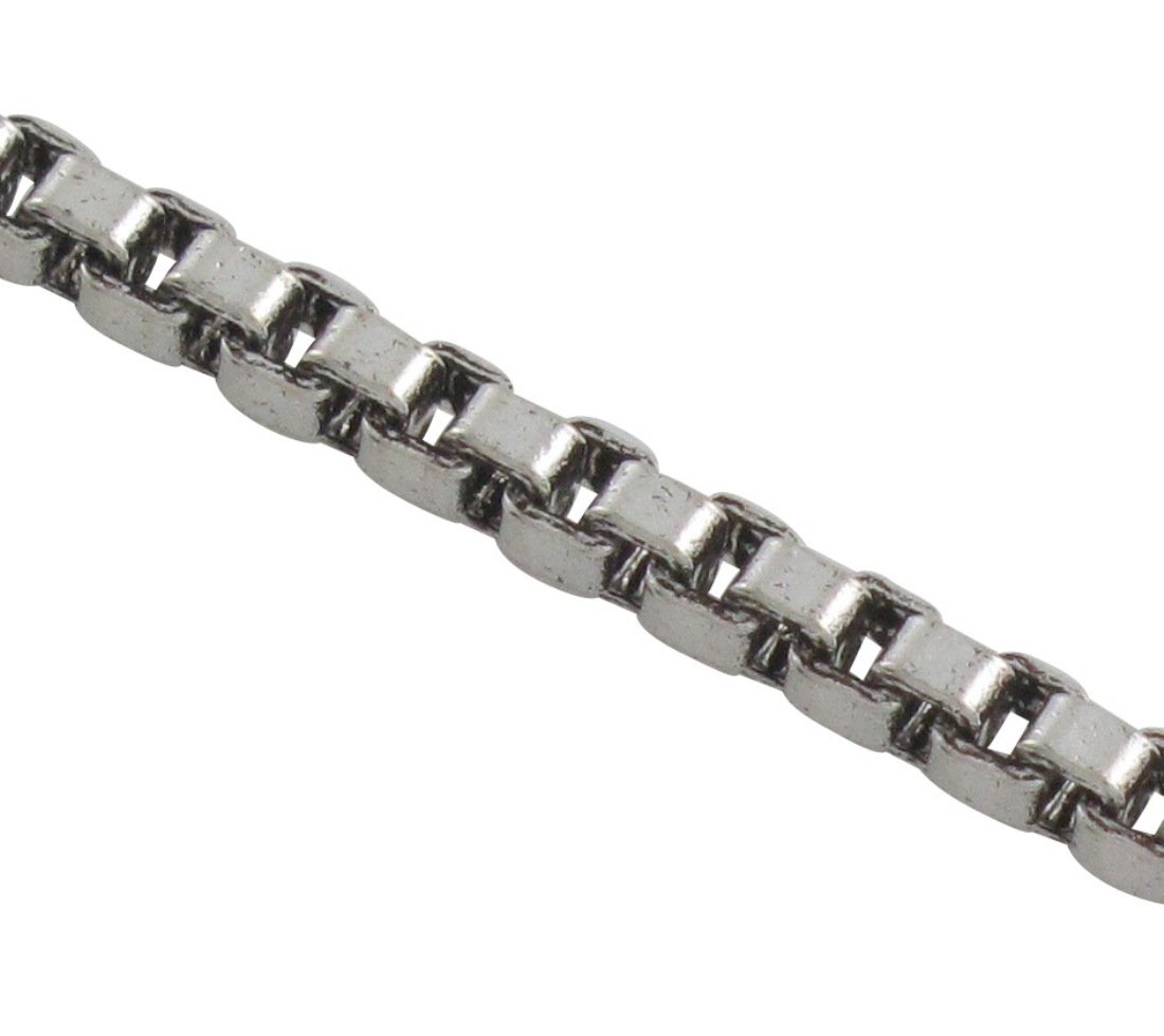 2mm Square Cube Black Oxidized Sterling Silver Chain Necklace
