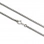 2mm Square Cube Black Oxidized Sterling Silver Chain Necklace
