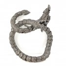 7.5" 8" 9mm Elegant Dragon Head Scale Crawl 925 Sterling Silver Men's Bracelet