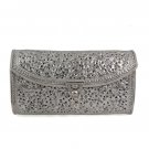 Floral Engrave Handmade Evening Clutch Bag 925 Sterling Silver