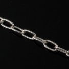 3mm Flat Oval Square Cable Chain Link 925 Solid Sterling Silver Necklace Men's