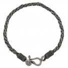3mm Bali Twist Braid Chain 925 Sterling Silver Black Oxidized Men's Bracelet