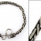 4mm Bali Zigzag Men's 925 Sterling Silver Bracelet Black Oxidized Link Chain