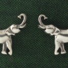 Elephant 925 Sterling Silver Stud Earrings Black Oxidized