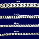 Curb Cuban 20mm 15mm 12mm 10mm 925 Sterling Silver Chain Men's Bracelet Link