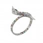 7" Row Oval Multicolor Gemstone Dragon Crawl 925 Sterling Silver Bangle