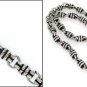 8mm Ribbon Bow Ring Knot Black Oxidized Sterling Silver Chain Necklace Men's
