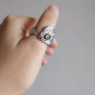 Kinaree Angel Bird Wing Heart Couple 925 Sterling Silver Blue Sapphire Ring Men
