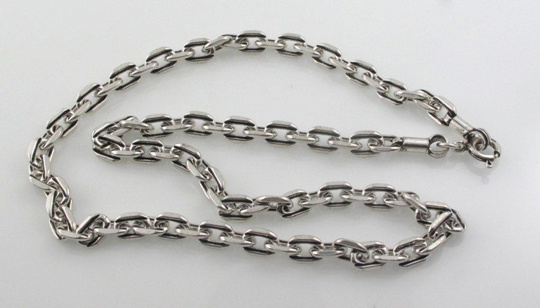 6mm Square Cable Chain Link 925 Sterling Silver Necklace Black Oxidized