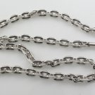 6mm Square Cable Chain Link 925 Sterling Silver Necklace Black Oxidized