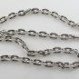 6mm Square Cable Chain Link 925 Sterling Silver Necklace Black Oxidized